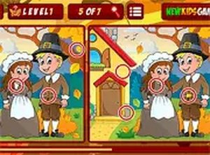 Thanksgiving Differences Puzzle Game - Spot the Difference